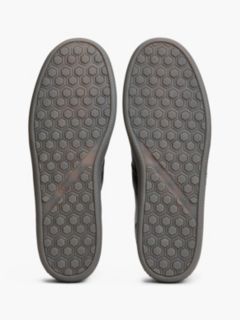 Leather Metallic Logo Trainers — Black 5