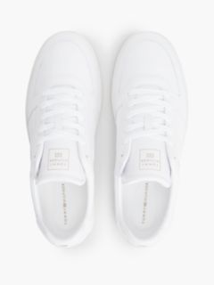 Leather Metallic Logo Trainers — White 3
