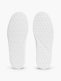 Leather Metallic Logo Trainers — White 5