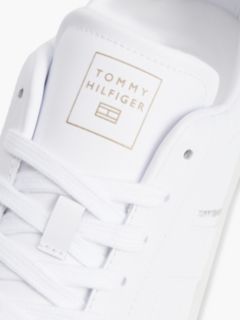 Leather Metallic Logo Trainers — White 6