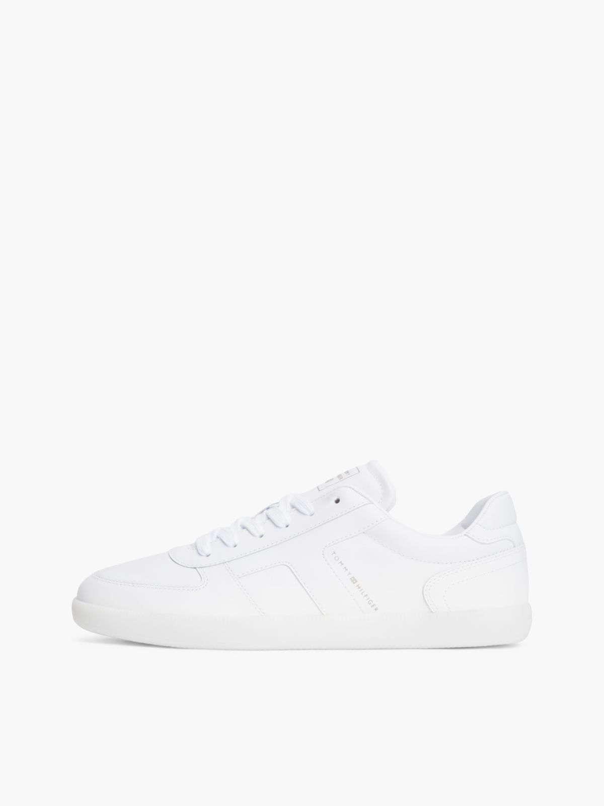 Leather Metallic Logo Trainers — White