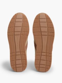 Leather Mixed Texture Trainers — Beige 5