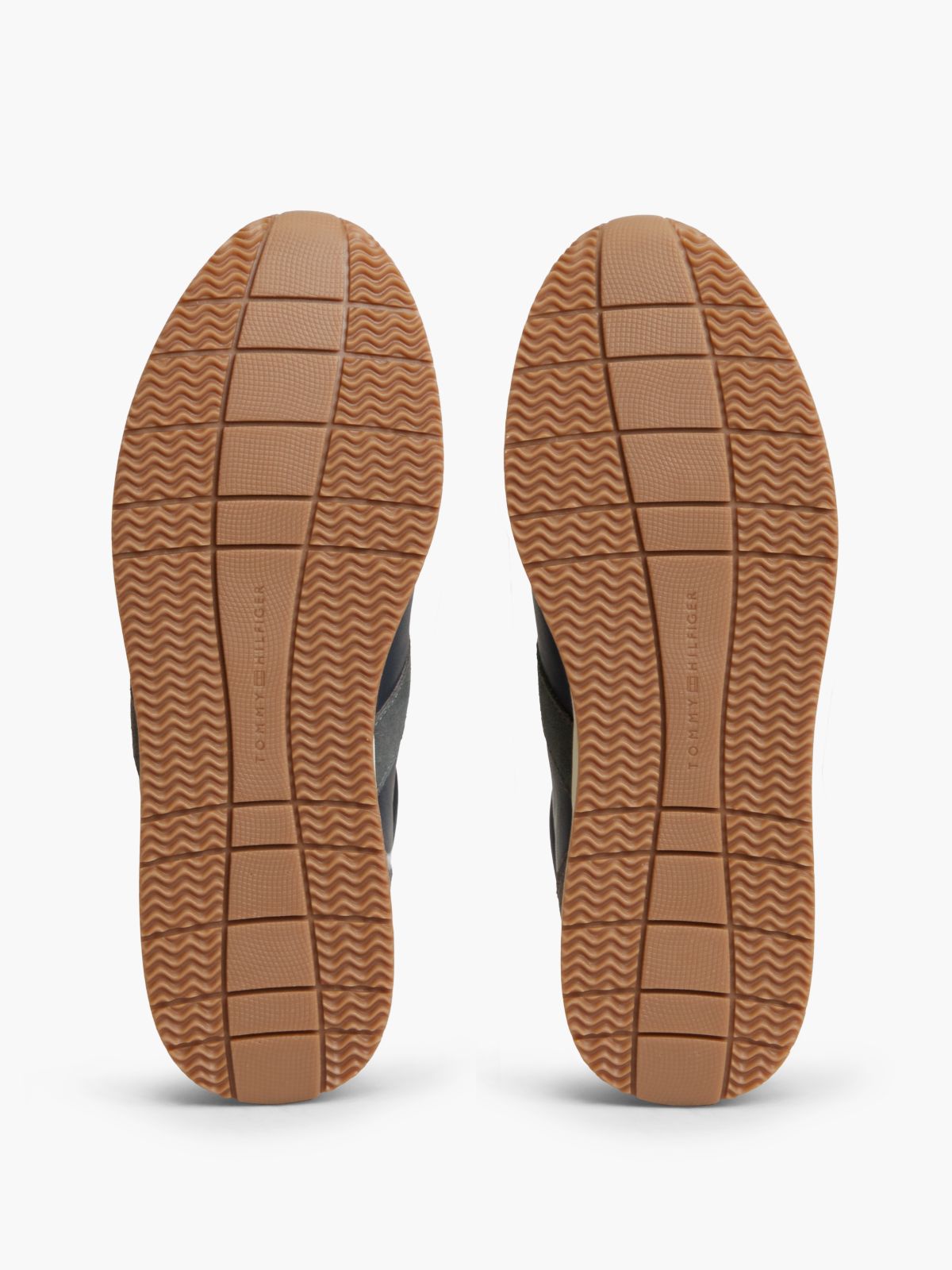 Leather Mixed Texture Trainers — Blue