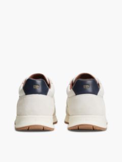 Leather Mixed Texture Trainers — White 4