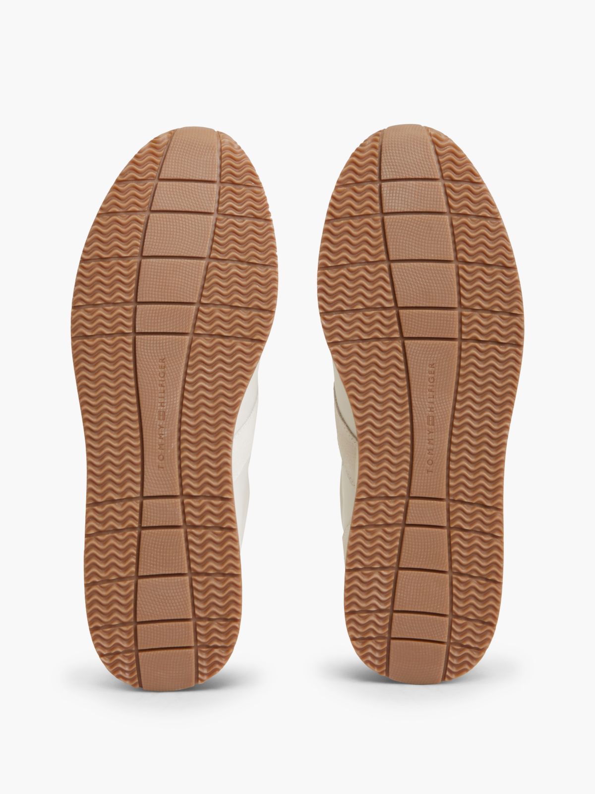Leather Mixed Texture Trainers — White