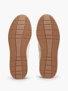 Leather Mixed Texture Trainers — White 5