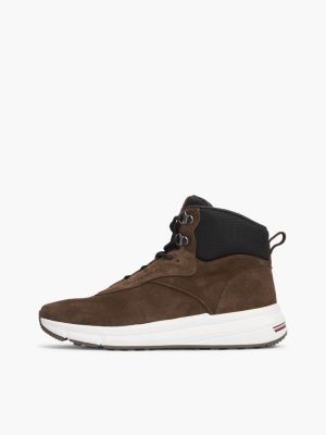 brown suede warm lining hybrid chukka boots for men tommy hilfiger