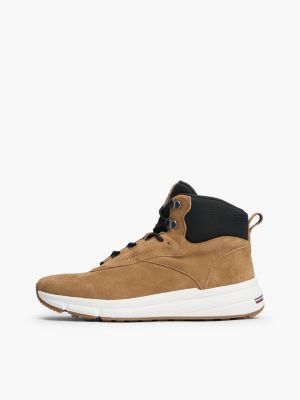 brown suede warm lining hybrid chukka boots for men tommy hilfiger