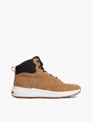 brown suede warm lining hybrid chukka boots for men tommy hilfiger