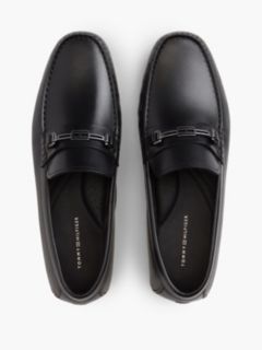 Flag Plaque Leather Driver Shoes — Black 3