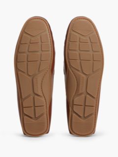 Flag Plaque Leather Driver Shoes — Brown 5