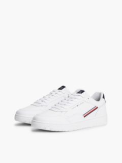 Global Stripe Basketball Trainers With Leather — White 2