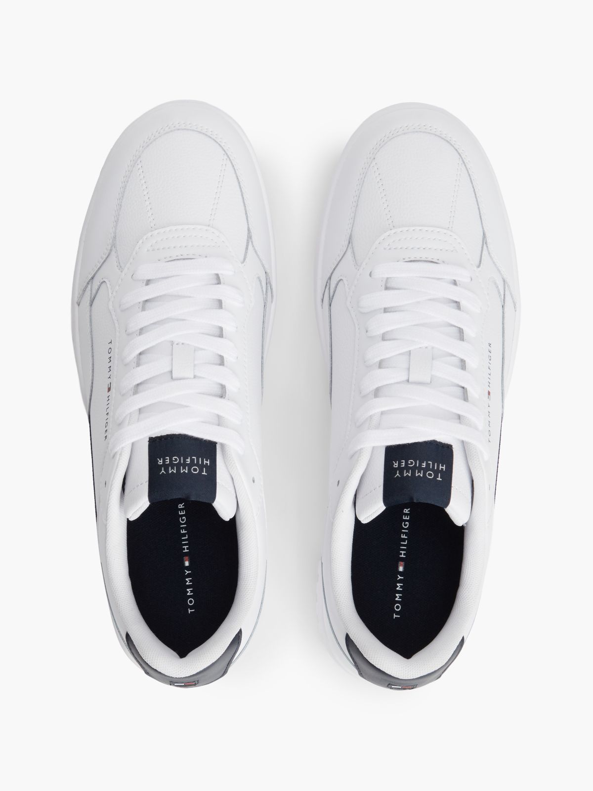Global Stripe Basketball Trainers With Leather — White