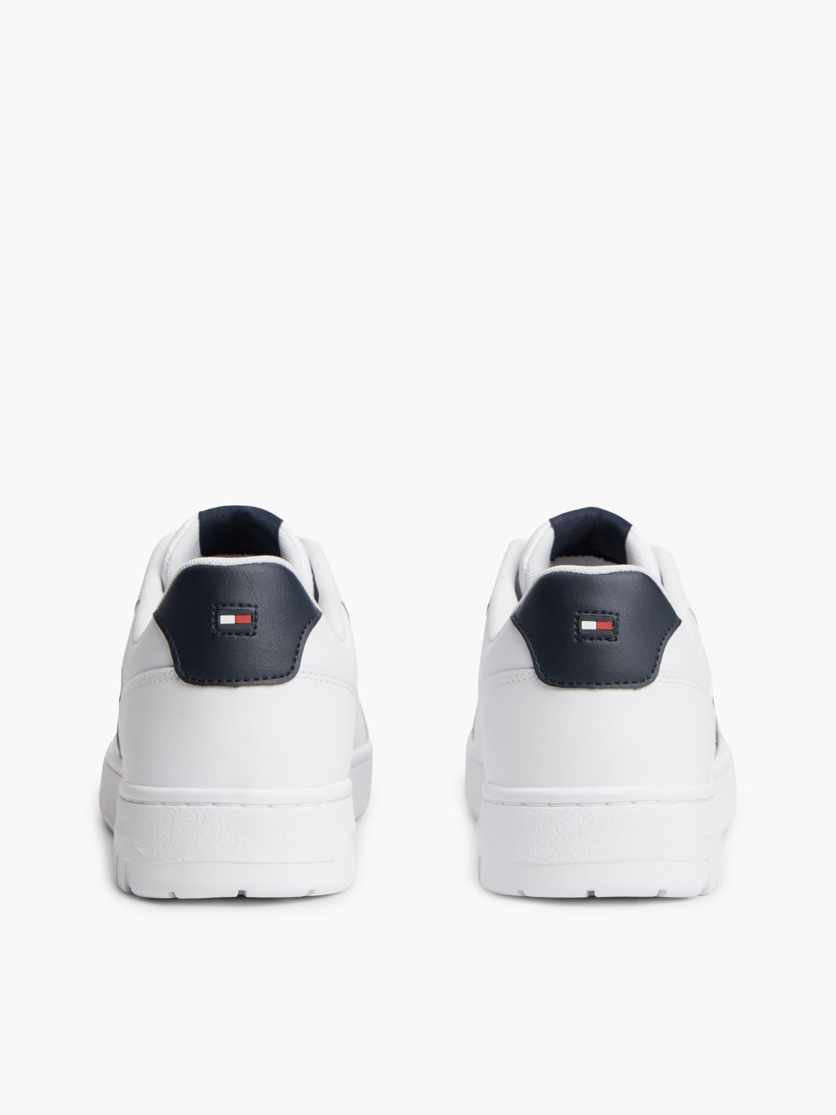 Global Stripe Basketball Trainers With Leather — White