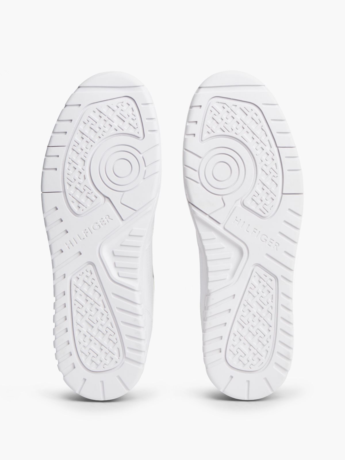 Global Stripe Basketball Trainers With Leather — White