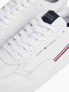 Global Stripe Basketball Trainers With Leather — White 6