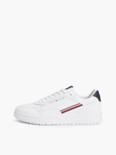 Global Stripe Basketball Trainers With Leather — White 7