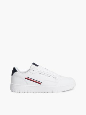 white global stripe basketball trainers with leather for men tommy hilfiger
