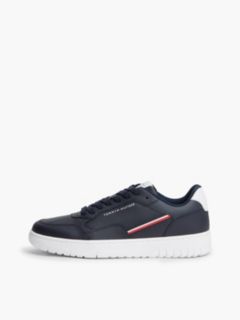 Global Stripe Basketball Trainers With Leather — Blue 7