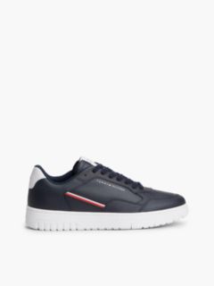 Global Stripe Basketball Trainers With Leather — Blue 1