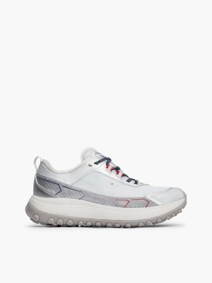 grey outdoor waterproof metallic trainers for men tommy hilfiger