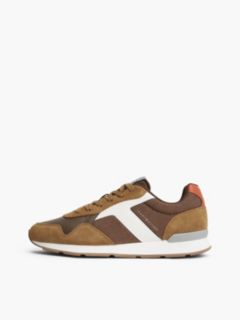 Suede Mixed Texture Trainers — Brown 7