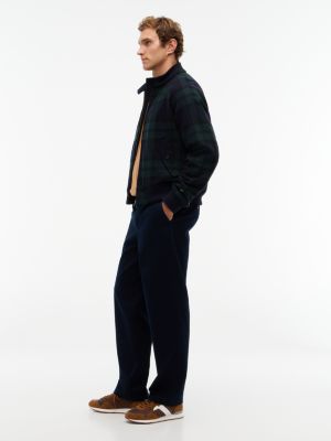 sneakers in pelle scamosciata con mix di texture marrone da uomini tommy hilfiger