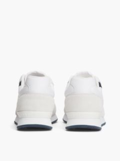 Suede Mixed Texture Trainers — White 4