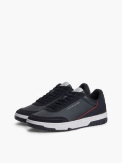 Leather Mixed Texture Basketball Trainers — Blue 2