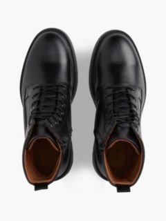 Leather Cleat Zip-Up Mid Boots — Black 3