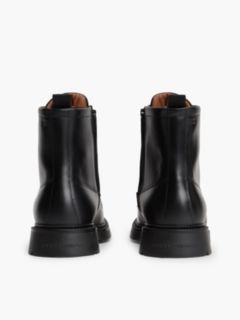 Leather Cleat Zip-Up Mid Boots — Black 4