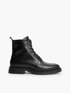 Leather Cleat Zip-Up Mid Boots — Black 1