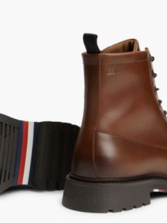 Leather Cleat Zip-Up Mid Boots — Brown 6
