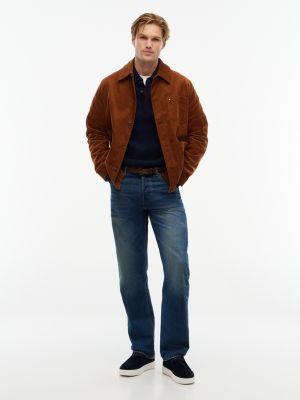 blau leichte veloursleder-schuhe mit moc toe für herren - tommy hilfiger
