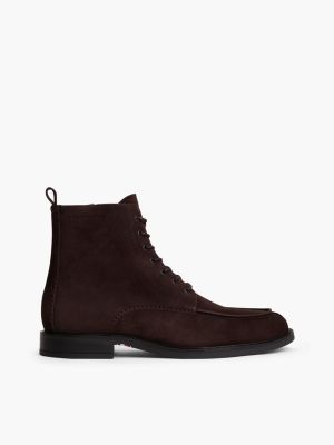 bottes en daim brown pour hommes tommy hilfiger
