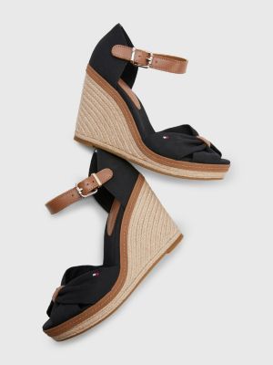 lobby sector Civiel Iconic espadrillesandaal met sleehak | ZWART | Tommy Hilfiger