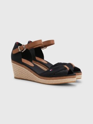 Iconic Wedge Espadrille Sandals BLACK Tommy Hilfiger