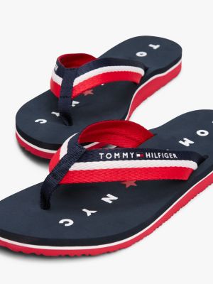 blau webbing beach sandals für damen - tommy hilfiger