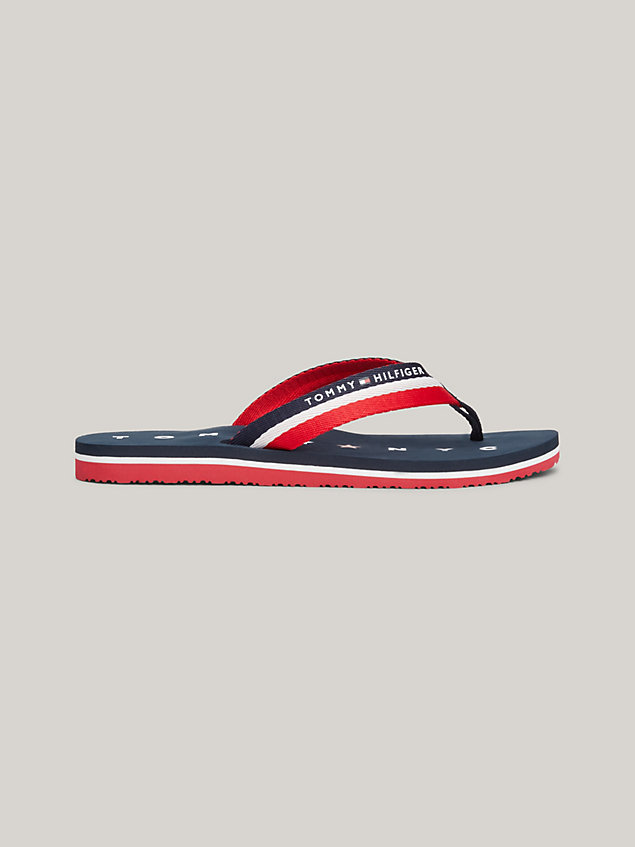 blue webbing beach sandals voor dames - tommy hilfiger