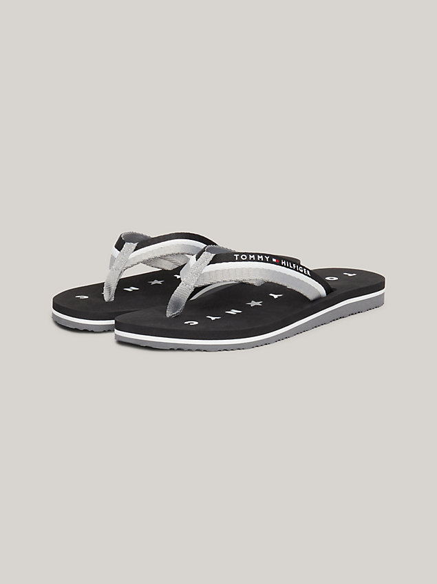 black webbing beach sandals for women tommy hilfiger
