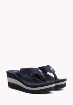 CC 25 Flower Thong Slippers Beige Cowhide 233417