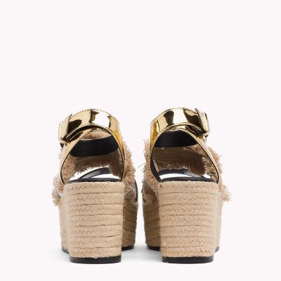 tommy hilfiger mirror metallic heeled sandal