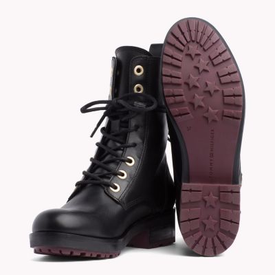 tommy hilfiger zip detail biker boots