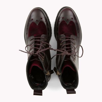 tommy hilfiger star brogue leather boots