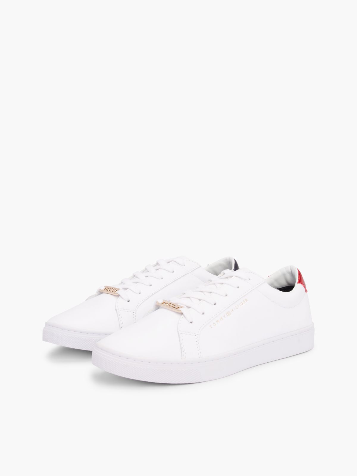 Metallic Back Lace-Up Trainers — White