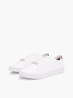 Metallic Back Lace-Up Trainers — White 2