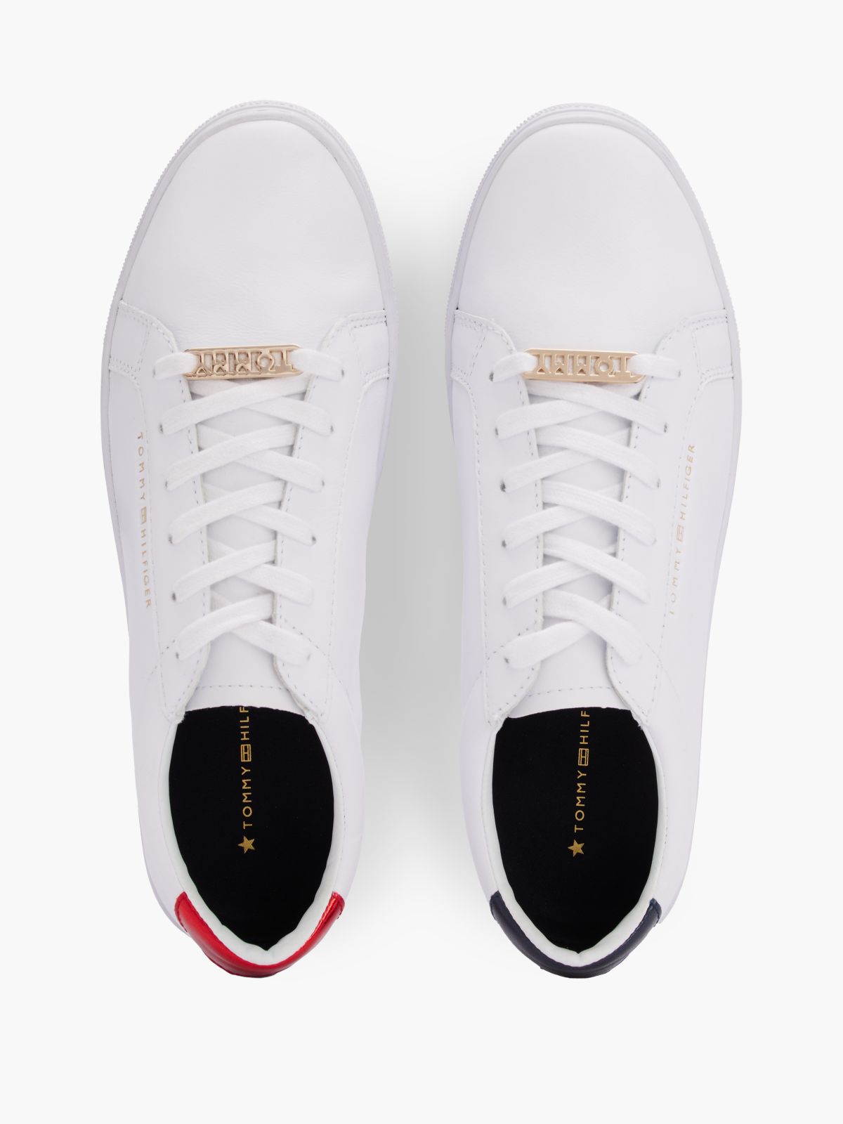 Metallic Back Lace-Up Trainers — White