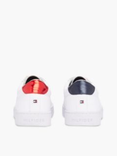 Metallic Back Lace-Up Trainers — White 4