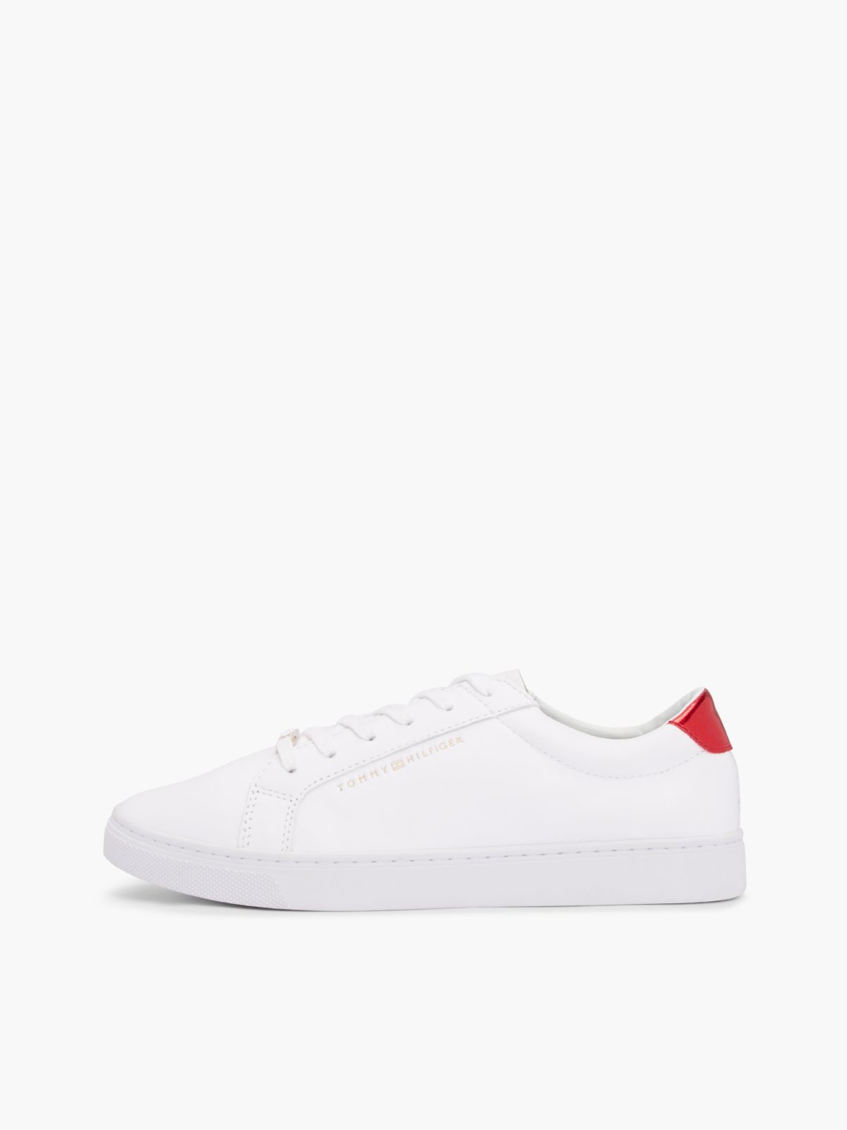 Metallic Back Lace-Up Trainers — White