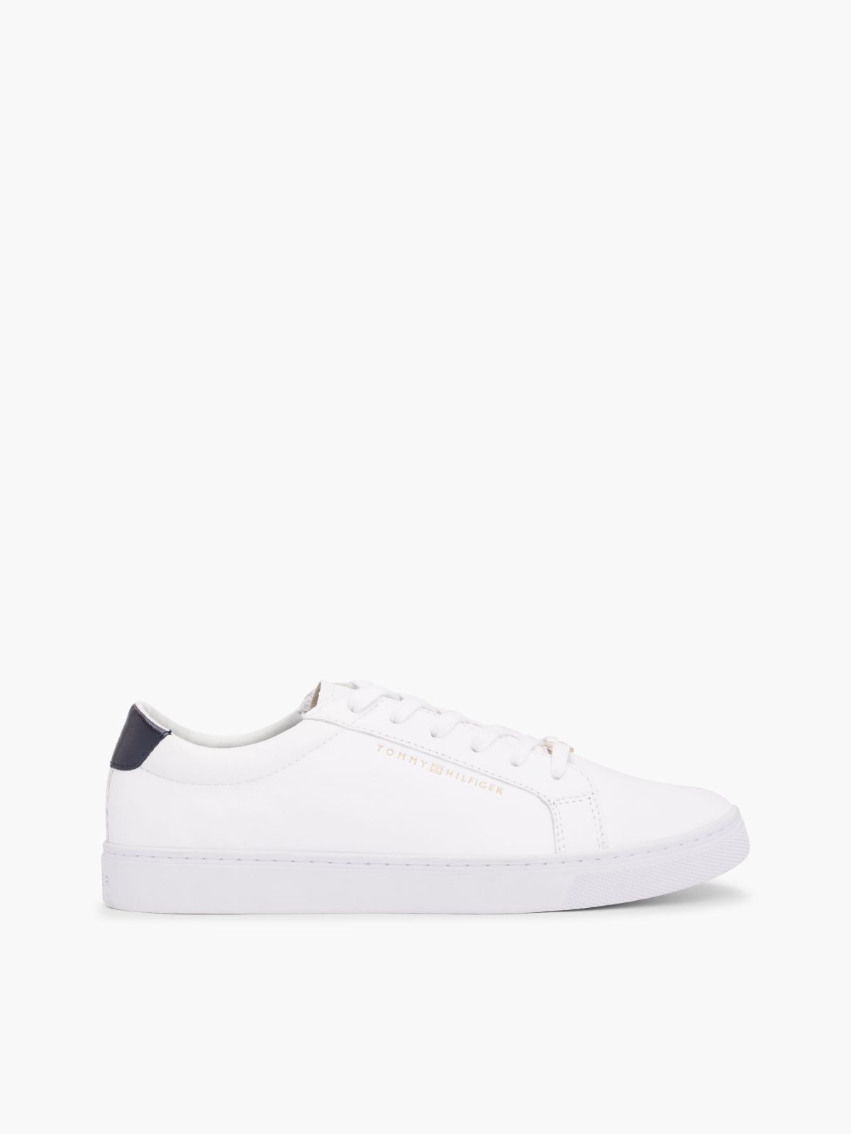 Metallic Back Lace-Up Trainers — White